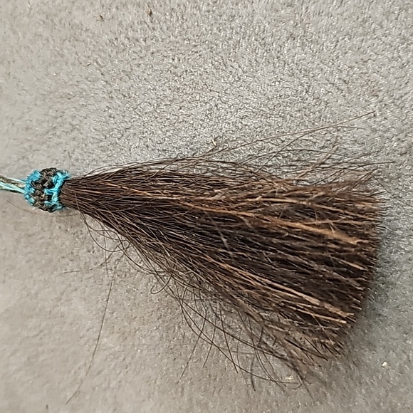 Horsehair Cowboy Hat Band Turquoise Black Western Conchos - Picture 3 of 6